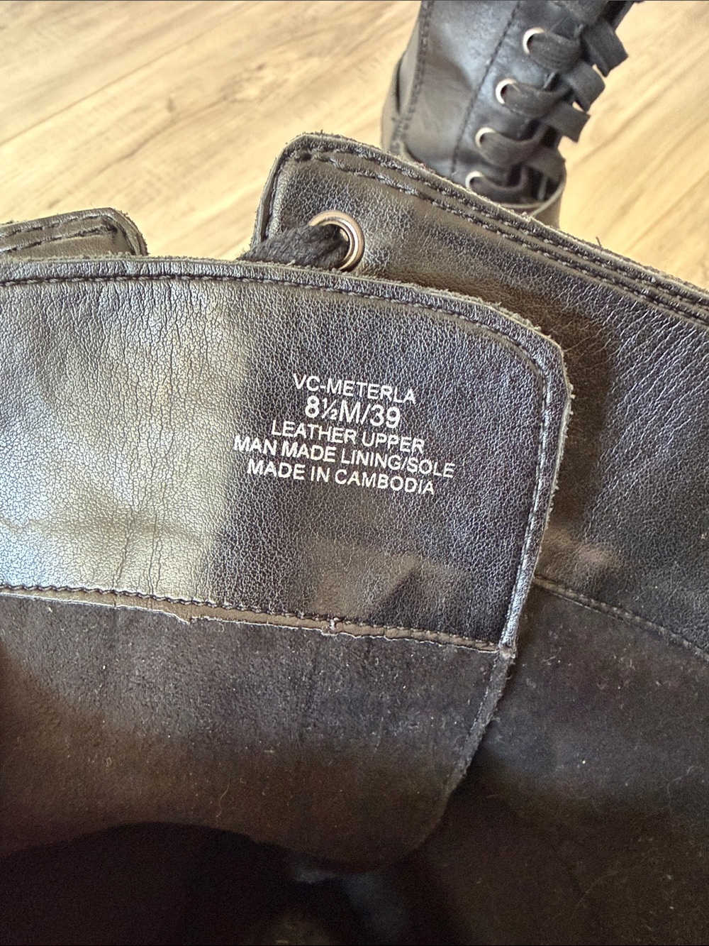 Vince Camuto Black Combat Moto Boots - Picture 2 of 8